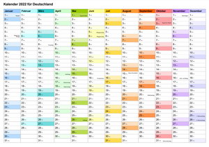 Kalender 2025 für Nordrhein-Westfalen (Deutschland) herunterladen