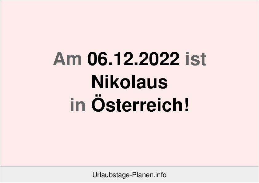 Am 06.12.2022 ist Nikolaus in Österreich!