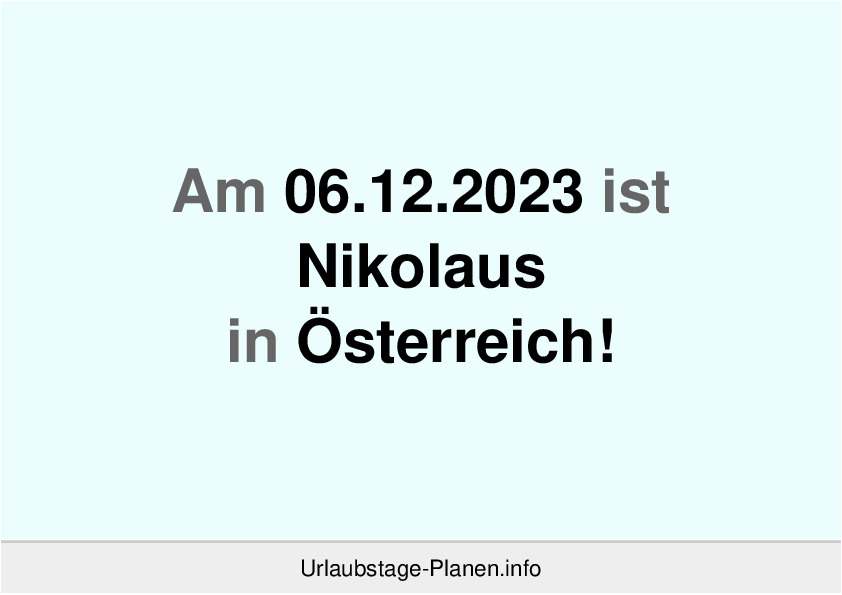 Am 06.12.2023 ist Nikolaus in Österreich!